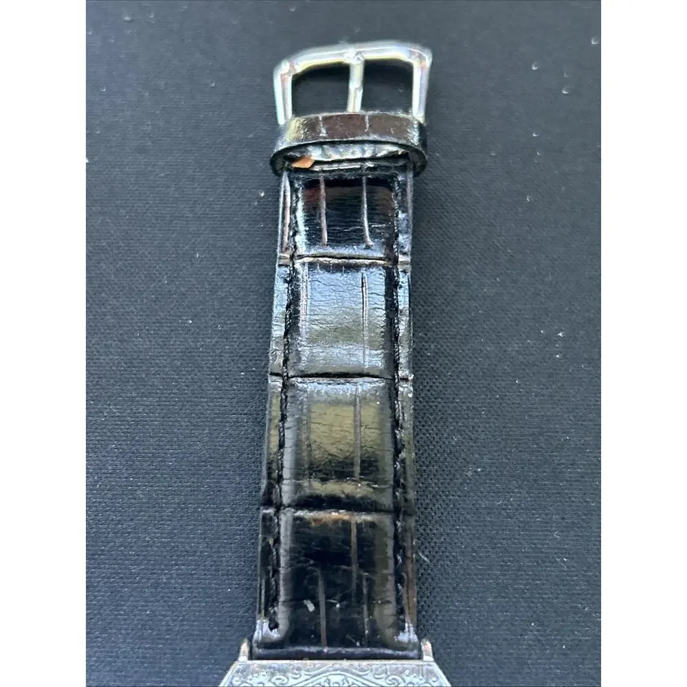 Silver Tone Black Band Women’s Quartz Watch